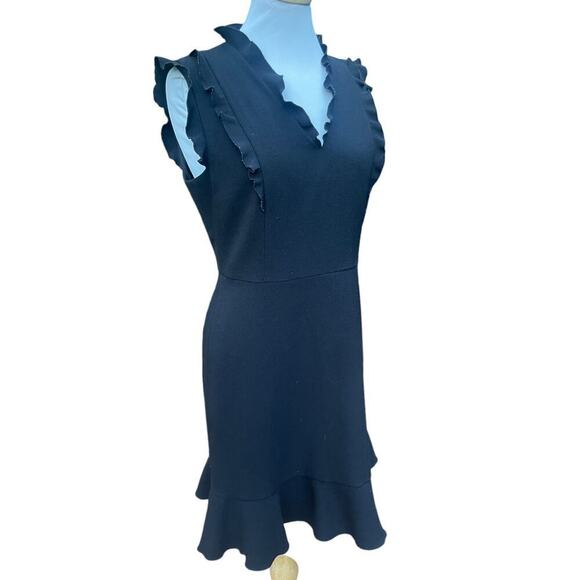 KARL LAGERFELD PARIS Black Ruffle Sleeveless Sheath Dress - Size 8 - Picture 16 of 16